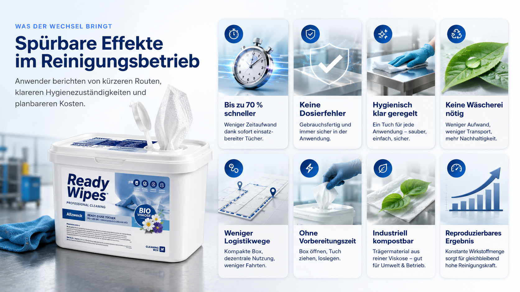 Spürbare Effekte im Reinigungsbetrieb – Was der Wechsel zu ReadyWipes bringt